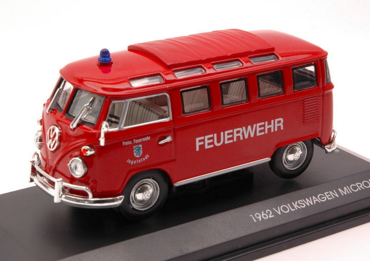 MODELLINO IN SCALA COMPATIBILE CON VW MICROBUS FEUERWEHR 1:43 YAT MING YM43211