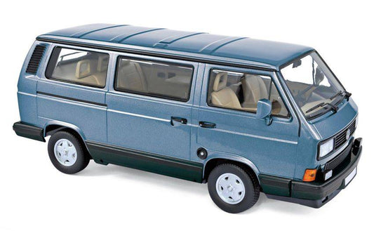 MODÈLE RÉDUIT COMPATIBLE AVEC VW MULTIVAN 1990 BLEU CLAIR MÉTALLISÉ 1:18 NOREV NV188544