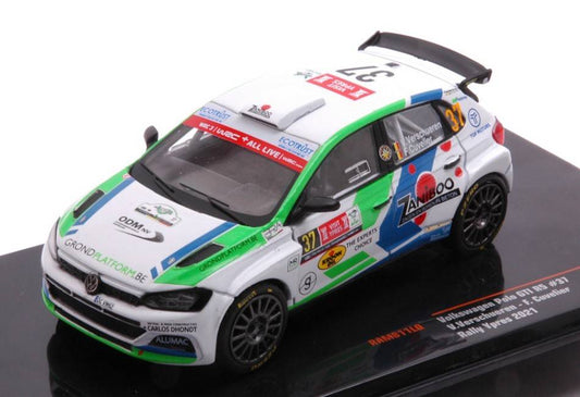 MODELE REDUIT COMPATIBLE AVEC VW POLO GTI R5 N.37 RALLY YPRES 2021 VERESCHUEREN/CUVELIER 1:43 IXO MODEL RAM811LQ