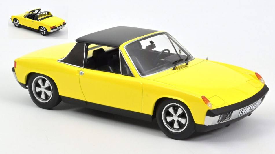 MODELLINO IN SCALA COMPATIBILE CON VW PORSCHE 914-6 1973 YELLOW 1:18 NOREV NV187689