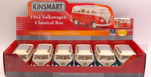 MODELE REDUIT COMPATIBLE AVEC VW SAMBA 6 BUS 1967 1:24 KINSMART KT7005D