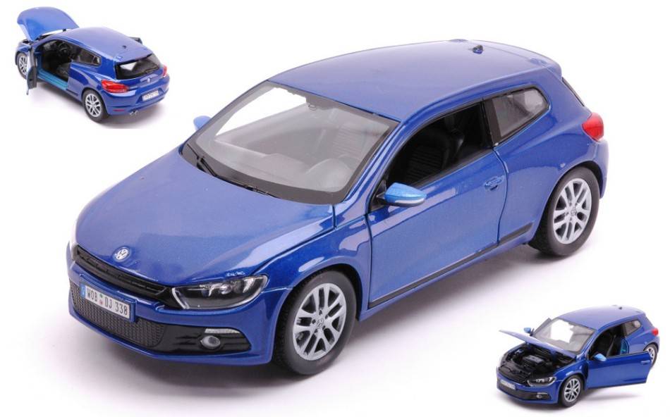 MODELE REDUIT COMPATIBLE AVEC VW SCIROCCO 2008 BLEU 1:24 WELLY WE3689 MODEL