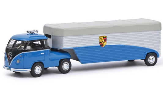 MODELE REDUIT COMPATIBLE AVEC VW T1 CONTINENTAL MOTORS BLEU/NOIR 1:64 SCHUCO SH20015