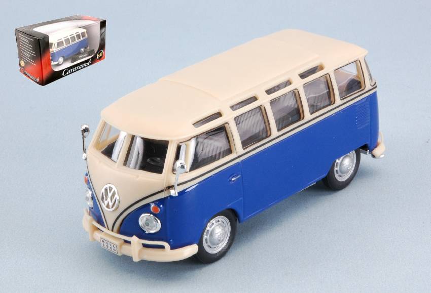 MODELE REDUIT COMPATIBLE AVEC VW T1 SAMBA BLEU/CRÈME 1:43 CARARAMA CA60330B