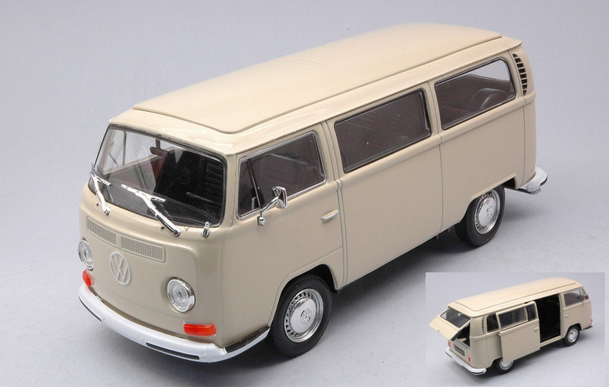 MODELE REDUIT COMPATIBLE AVEC VW T2 BUS 1972 CRÈME PASTEL 1:24 WELLY WE22472CR