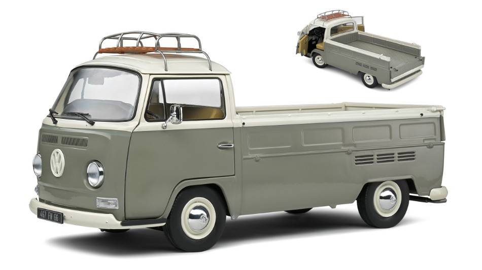 SCALE MODEL COMPATIBLE WITH VW T2 PICK UP 1968 GRAY 1:18 SOLID SL1809402