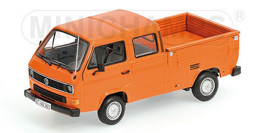 MODELE REDUIT COMPATIBLE AVEC VW T3 DOKA PRITSCHE 1983 ORANGE 1:43 MINICHAMPS PM400055261