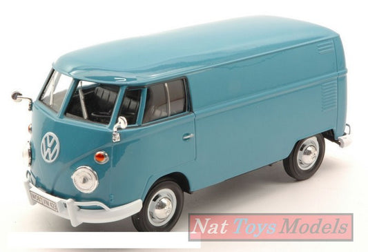 SCALE MODEL COMPATIBLE WITH VW TYPE 2 (T1) DELIVERY VAN 1959 PASTEL LIGHT BLUE 1:24 MOTORMAX MTM79342BL