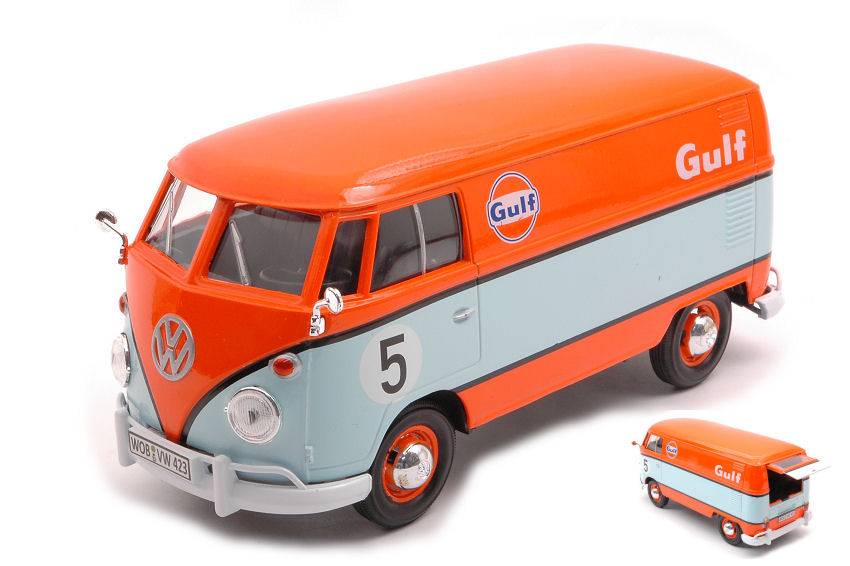 SCALE MODEL COMPATIBLE WITH VW TYPE 2 T1 DELIVERY VAN N.5 GULF 1:24 MOTORMAX MTM79649