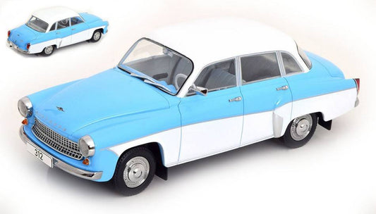 SCALE MODEL COMPATIBLE WITH WARTBURG 312 LIGHT BLUE/WHITE 1:18 MODELCARGROUP MCG18300