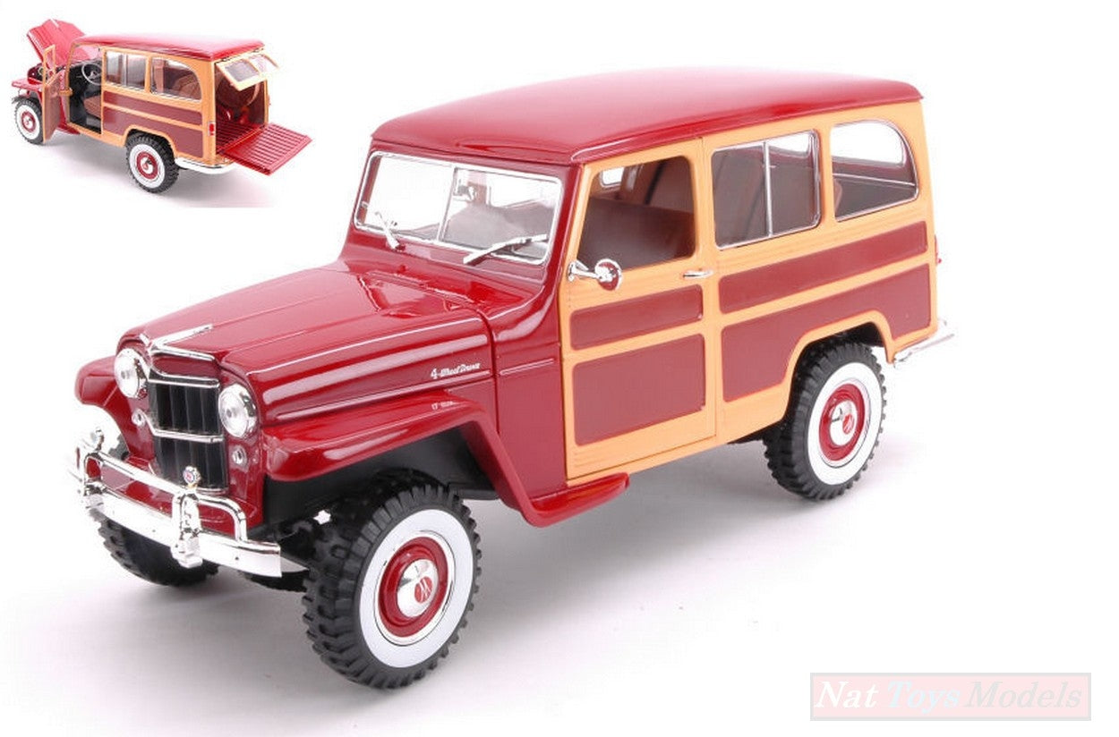 SCALE MODEL COMPATIBLE WITH WILLYS JEEP BURGUNDY 1:18 LUCKY LDC92858BUR