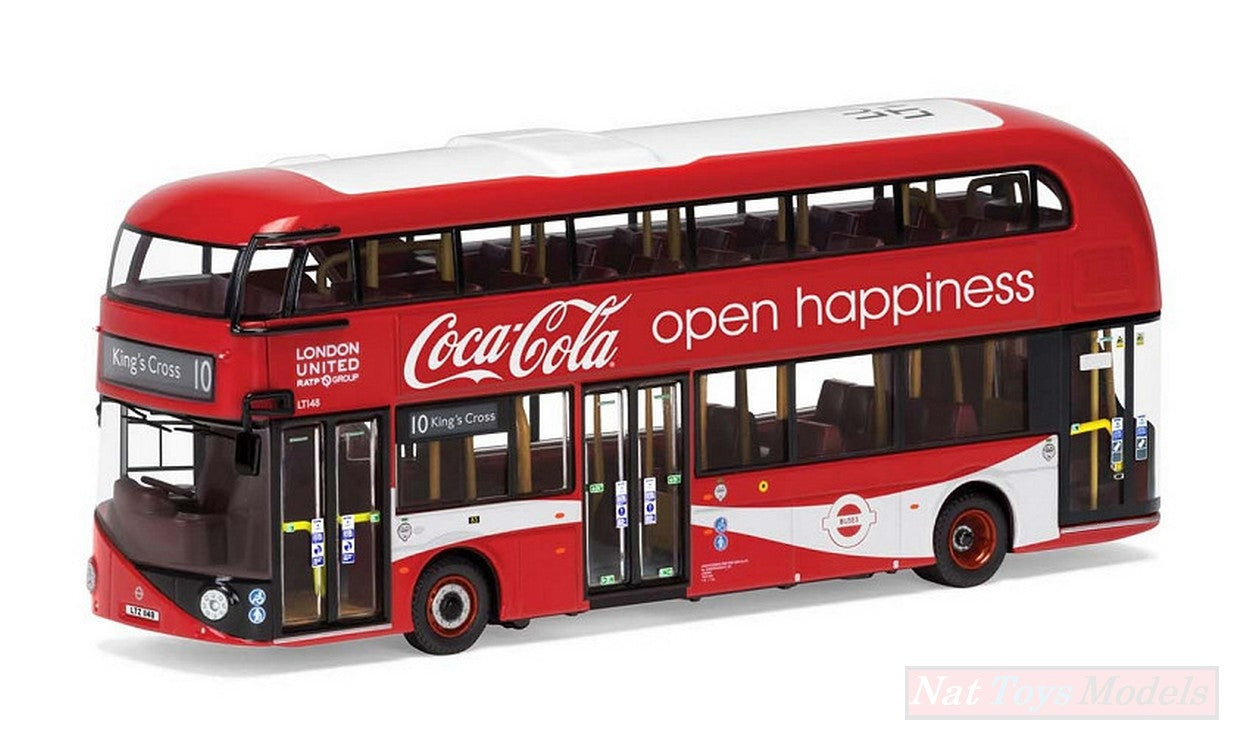 SCALE MODEL COMPATIBLE WITH WRIGHTBUS NEW ROUTEMASTER LONDON-UNITED COCA COLA 1:76 CORGI OM46623