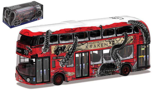 SCALE MODEL COMPATIBLE WITH WRIGHTBUS NEW ROUTMASTER "RELEASE THE KRAKEN" ROUTE AT 1:76 CORGI OM46638A