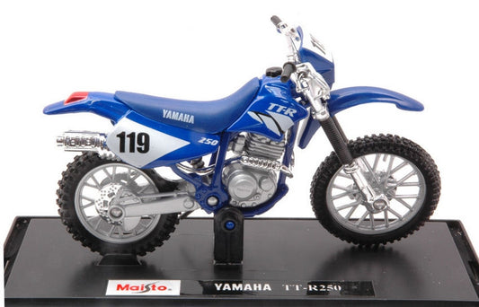 MODELE REDUIT COMPATIBLE AVEC YAMAHA TT-R250 N.119 BLEU 1:18 MAISTO MI311B