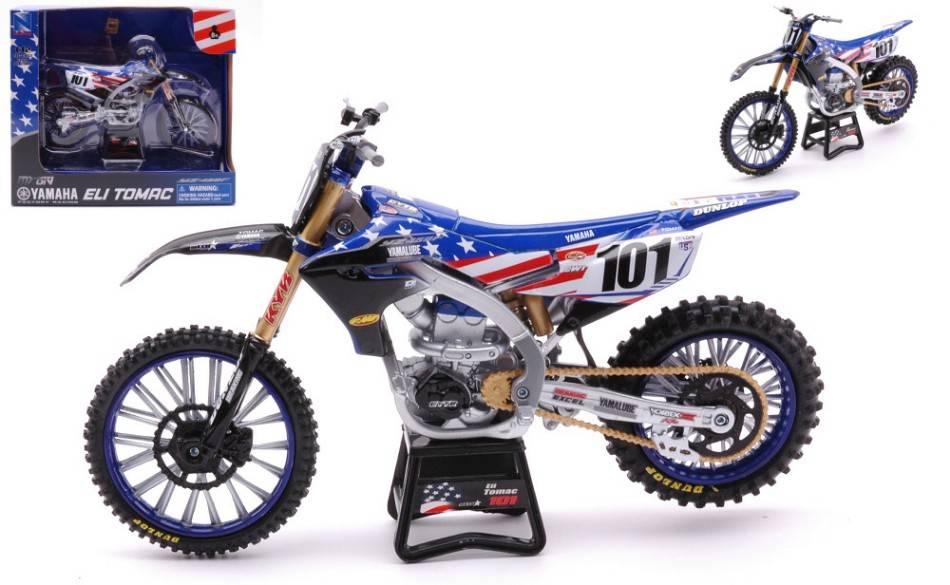 MODÈLE RÉDUIT COMPATIBLE AVEC YAMAHA YZ 450 F N.101 ELI TOMAC 1:12 NEW RAY NY58423