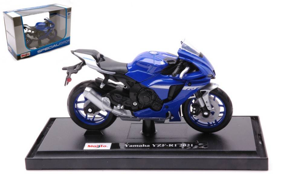 MODELE REDUIT COMPATIBLE AVEC YAMAHA YZF-R1 2021 BLEU 1:18 MAISTO MI21837