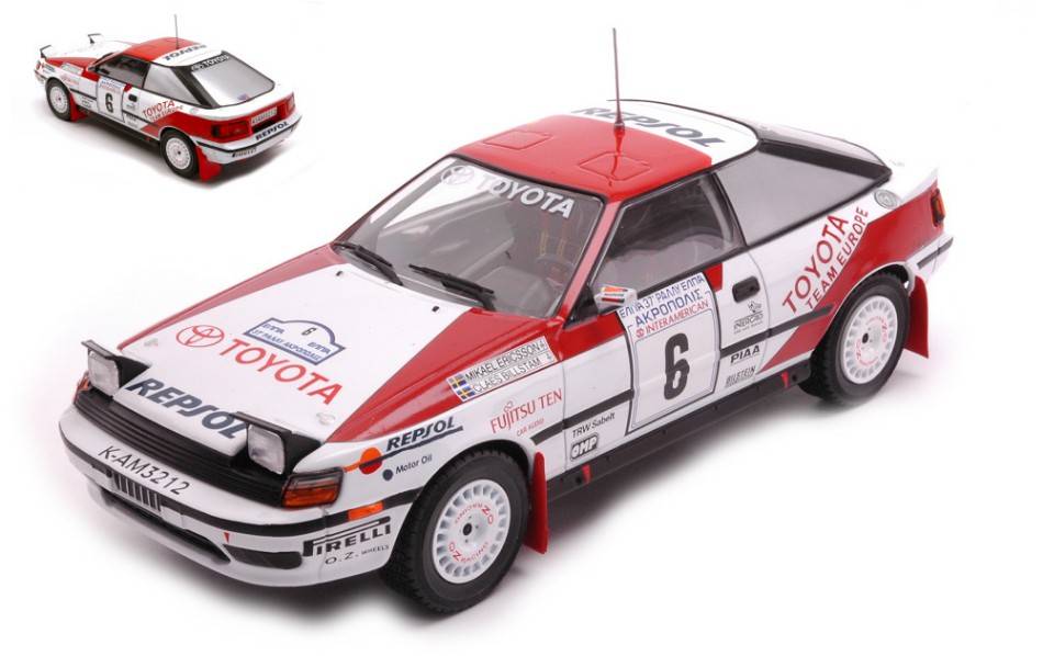 MODELE REDUIT COMPATIBLE TOYOTA CELICA GT-FOUR N.6 RALLYE ACROPOLE 1990 ERICSSON/BILLSTAM 1:24
 MODÈLE IXO 24RAL016B